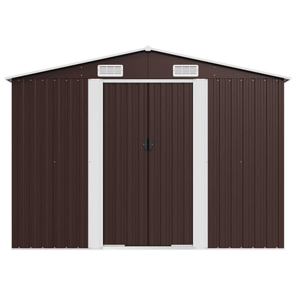 Garden Shed Brown 257x990x181 cm Galvanised steel