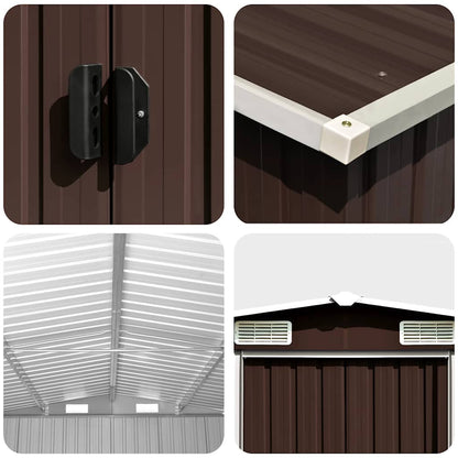 Garden Shed Brown 257x990x181 cm Galvanised steel