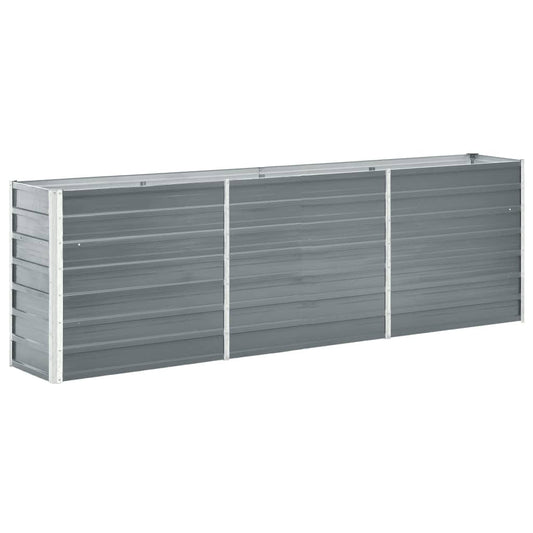 Raised Bed | Grey | Galvanised Steel | 240x40x77 cm | Garden Planter