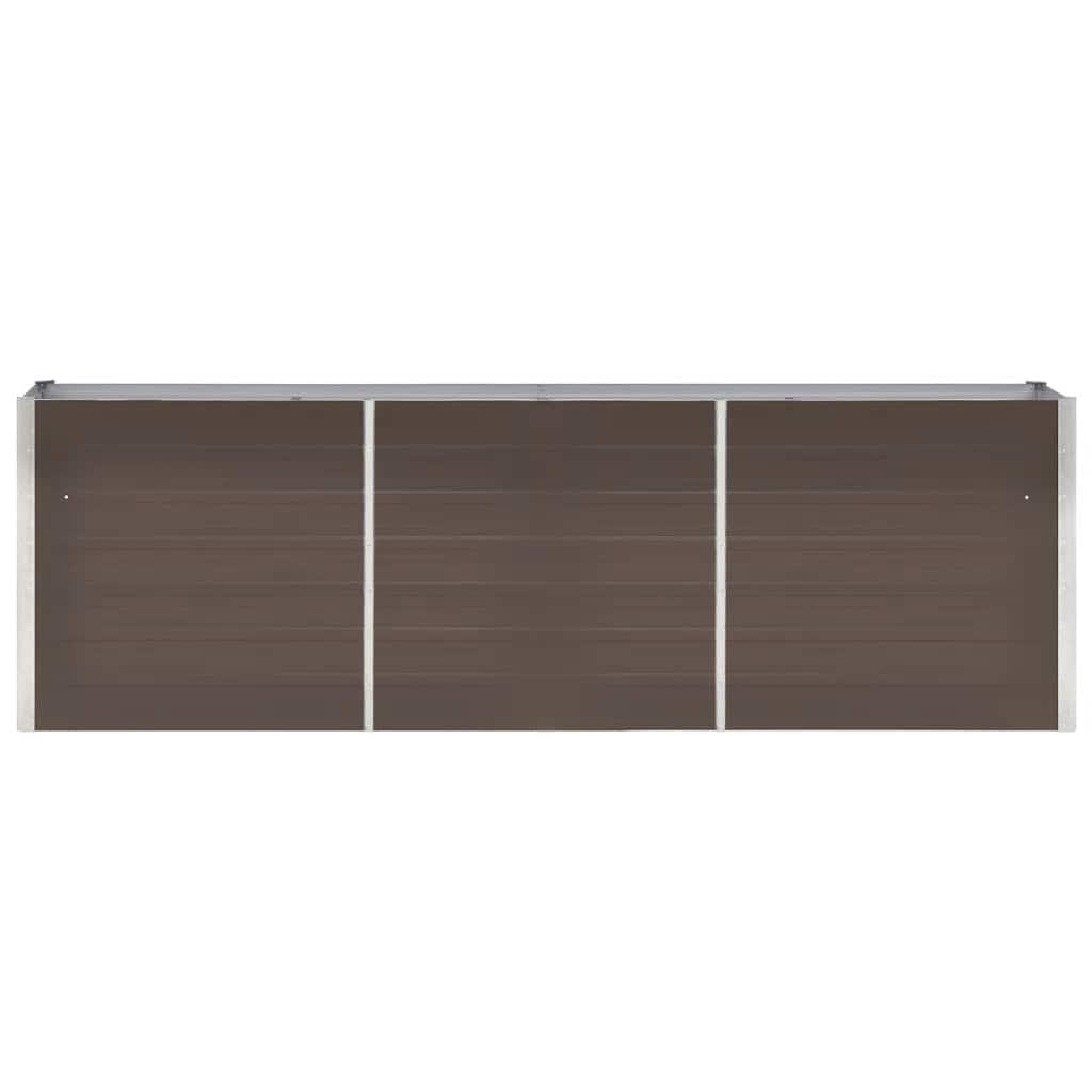 Garden Raised Bed Galvanised Steel 240x40x77 cm Brown