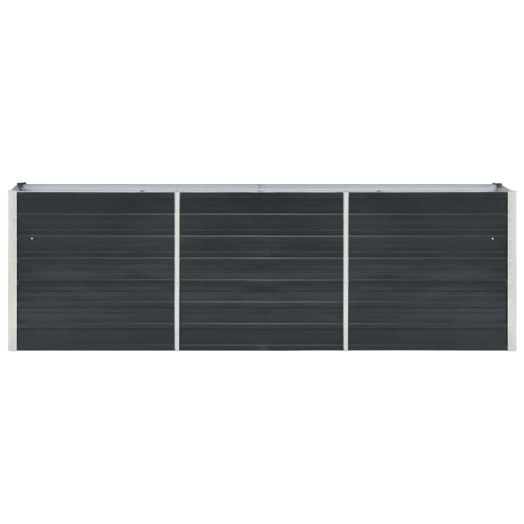 Garden Raised Bed Galvanised Steel 240x40x77 cm Anthracite