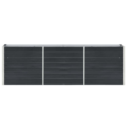 Garden Raised Bed Galvanised Steel 240x40x77 cm Anthracite