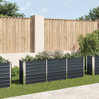 Garden Raised Bed Galvanised Steel 240x40x77 cm Anthracite