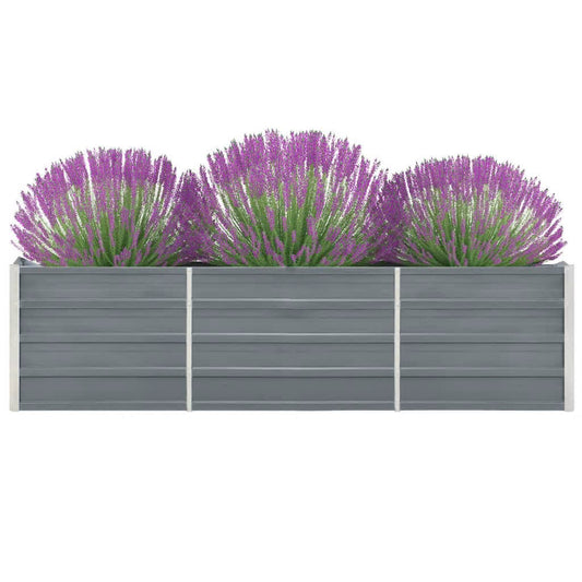 Garden Raised Bed Galvanised Steel 240x40x45 cm Grey