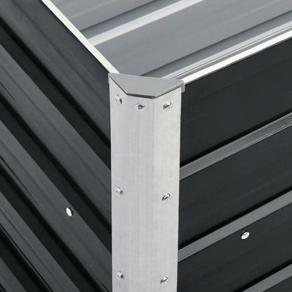 Garden Raised Bed Galvanised Steel 240x40x45 cm Anthracite