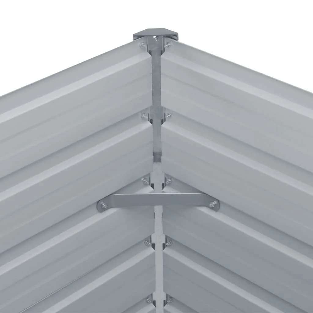 Raised Garden Bed 320x40x77 cm Galvanised Steel Grey