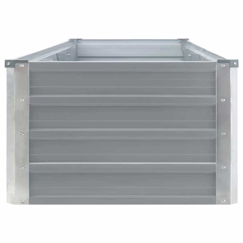 Garden Raised Bed Galvanised Steel 320x40x45 cm Grey