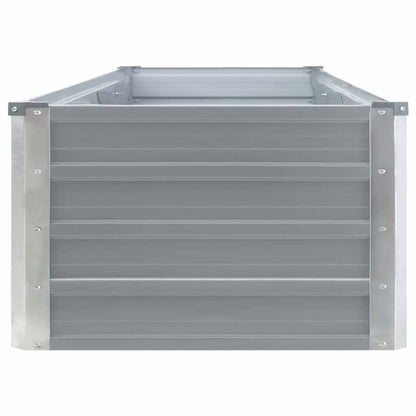Garden Raised Bed Galvanised Steel 320x40x45 cm Grey