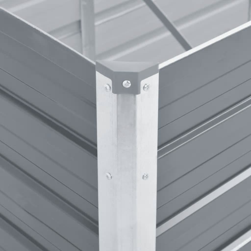 Garden Raised Bed Galvanised Steel 320x40x45 cm Grey