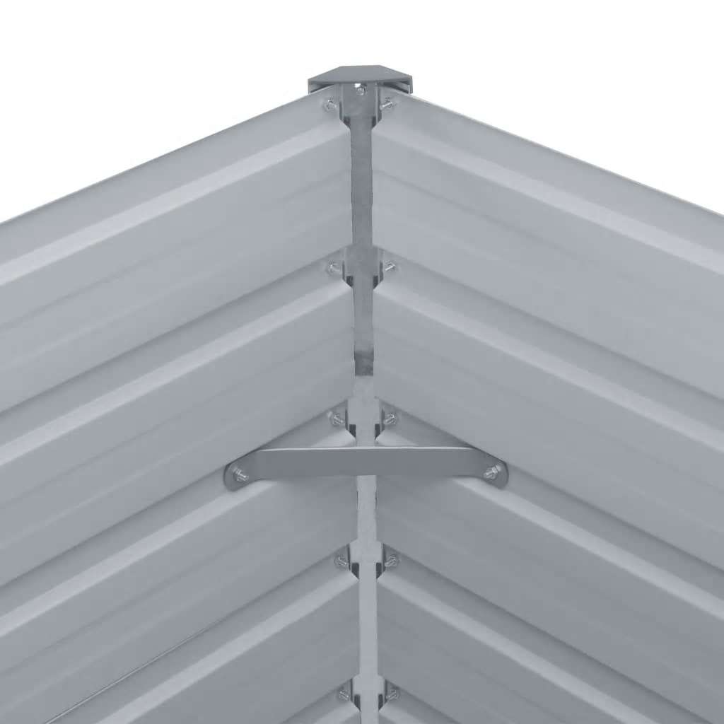 Garden Raised Bed Galvanised Steel 320x40x45 cm Grey