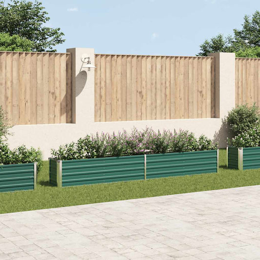 47053 vidaXL Garden Raised Bed Galvanised Steel 320x40x45 cm Green