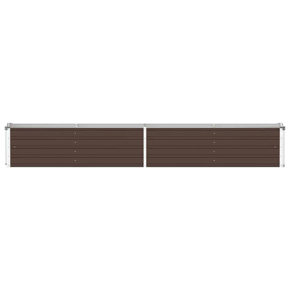 Garden Raised Bed Galvanised Steel 320x40x45 cm Brown