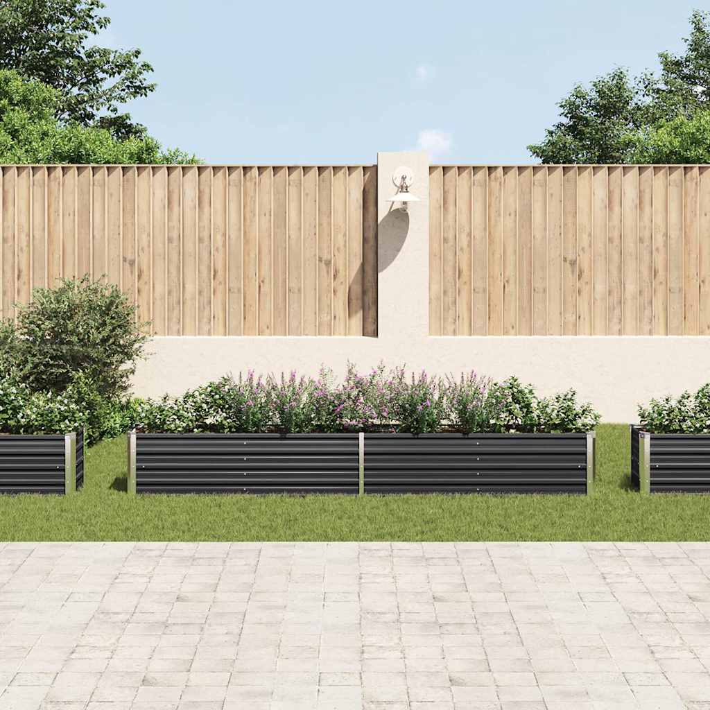47055 vidaXL Garden Raised Bed Galvanised Steel 320x40x45 cm Anthracite