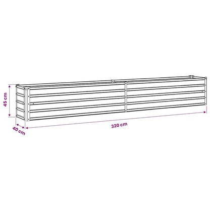47055 vidaXL Garden Raised Bed Galvanised Steel 320x40x45 cm Anthracite