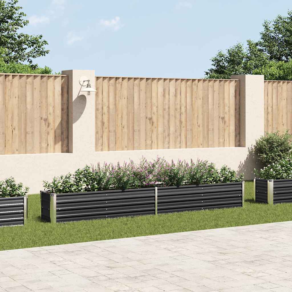 47055 vidaXL Garden Raised Bed Galvanised Steel 320x40x45 cm Anthracite