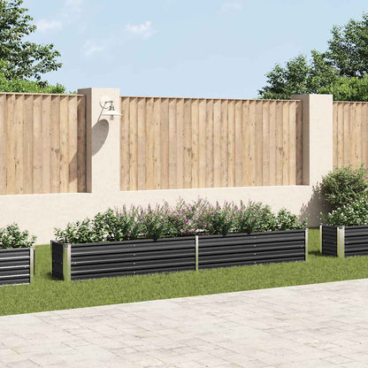 47055 vidaXL Garden Raised Bed Galvanised Steel 320x40x45 cm Anthracite