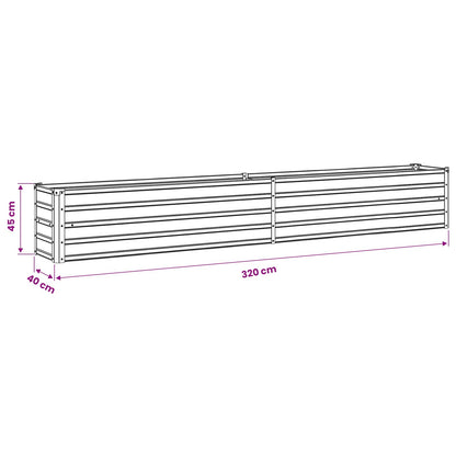 47055 vidaXL Garden Raised Bed Galvanised Steel 320x40x45 cm Anthracite