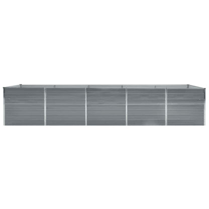 Garden Raised Bed Galvanised Steel 400x80x45 cm Grey