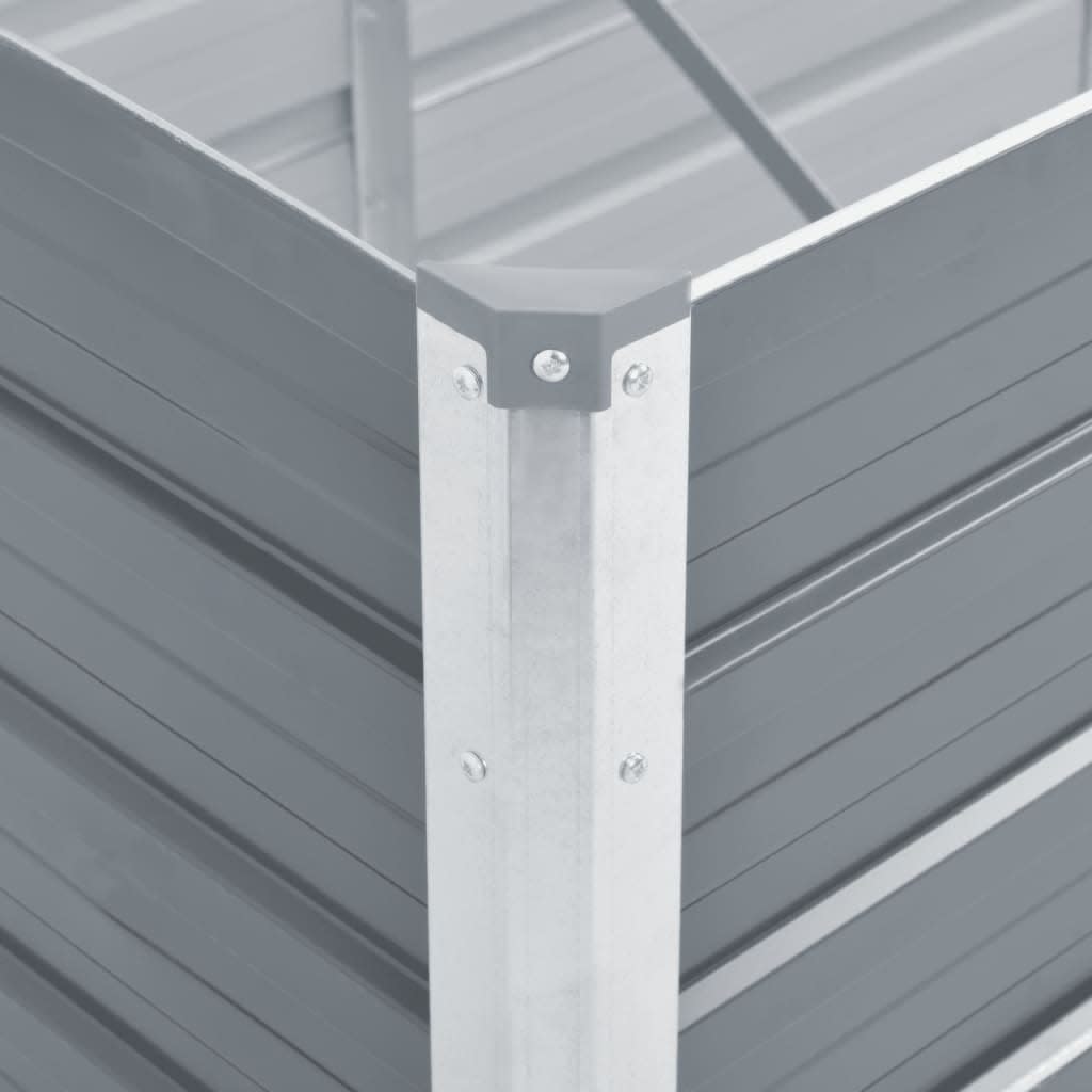 Garden Raised Bed Galvanised Steel 400x80x45 cm Grey