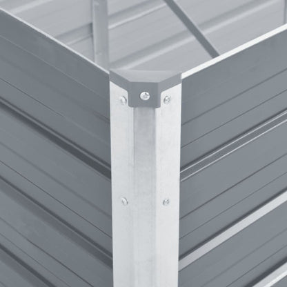 Garden Raised Bed Galvanised Steel 400x80x45 cm Grey