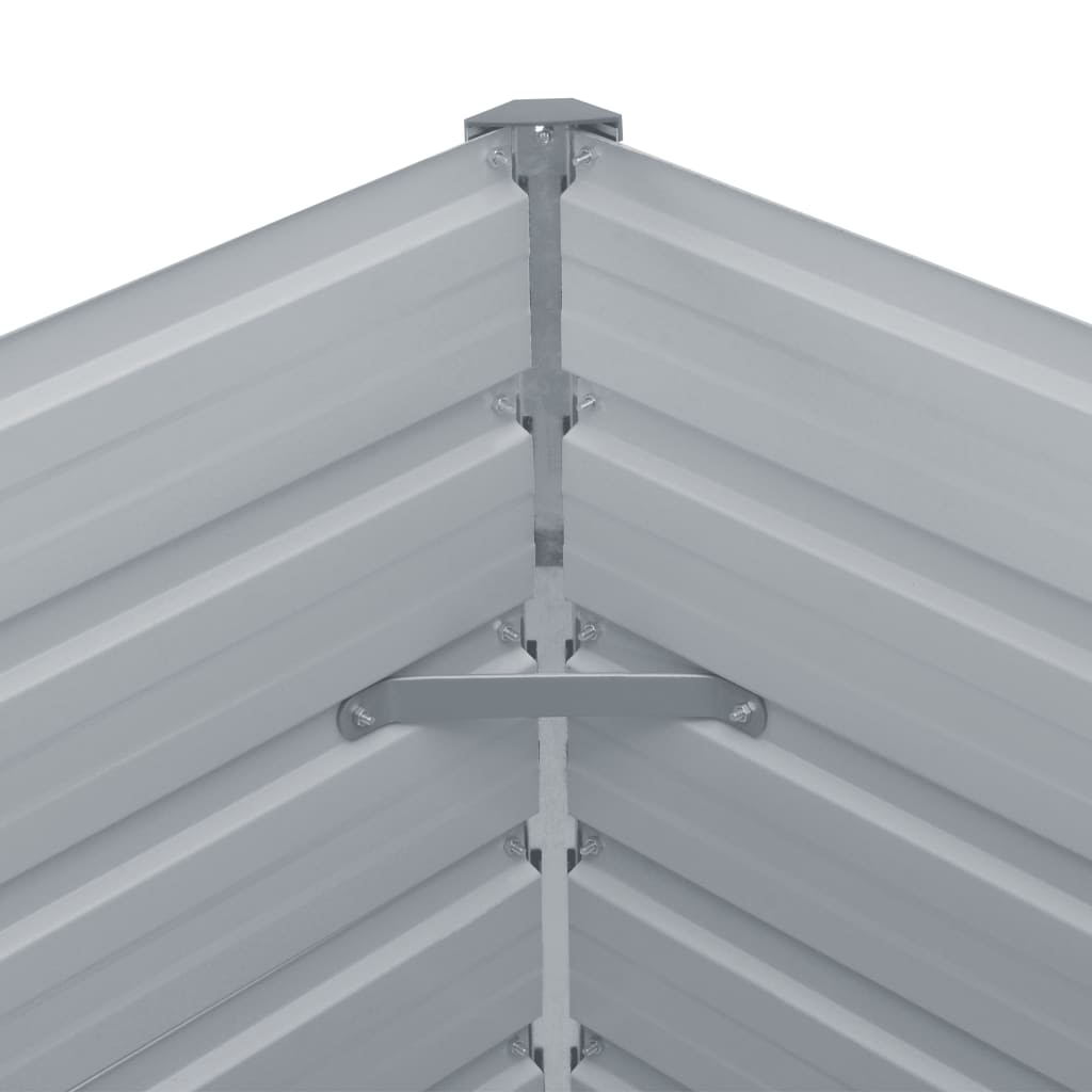 Garden Raised Bed Galvanised Steel 400x80x45 cm Grey