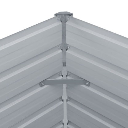 Garden Raised Bed Galvanised Steel 400x80x45 cm Grey