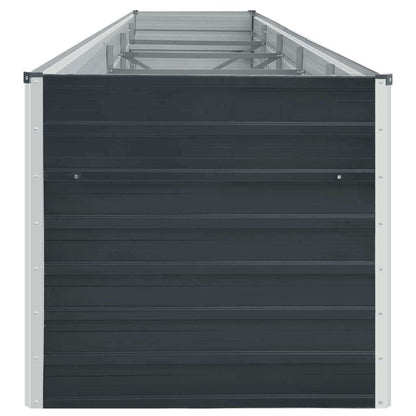 Garden Raised Bed Galvanised Steel 400x80x45 cm Anthracite