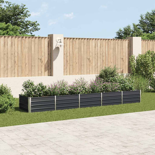 Raised Bed | Anthracite | Galvanised steel | 400x80x45 cm | Durable