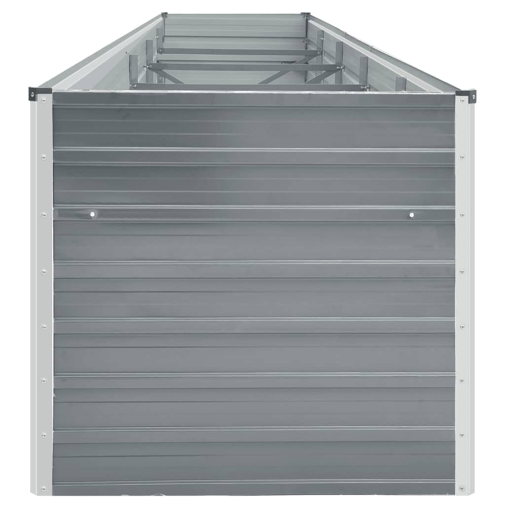 Garden Raised Bed Galvanised Steel 400x80x77 cm Grey