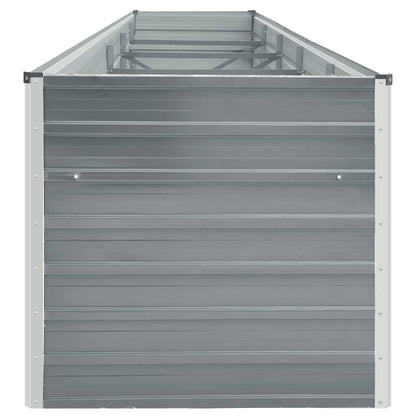 Garden Raised Bed Galvanised Steel 400x80x77 cm Grey
