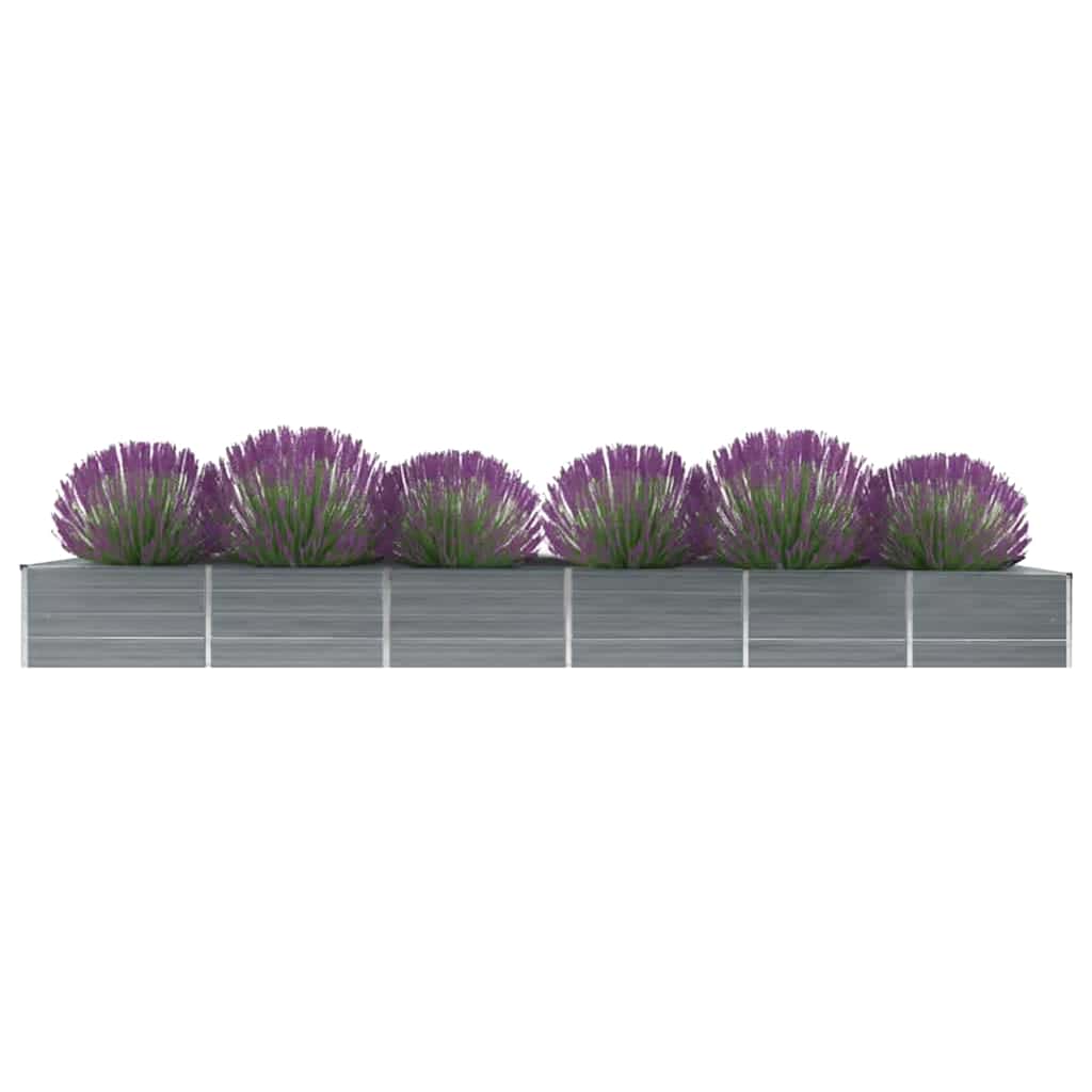 47064 vidaXL Garden Raised Bed Galvanised Steel 480x80x45 cm Grey