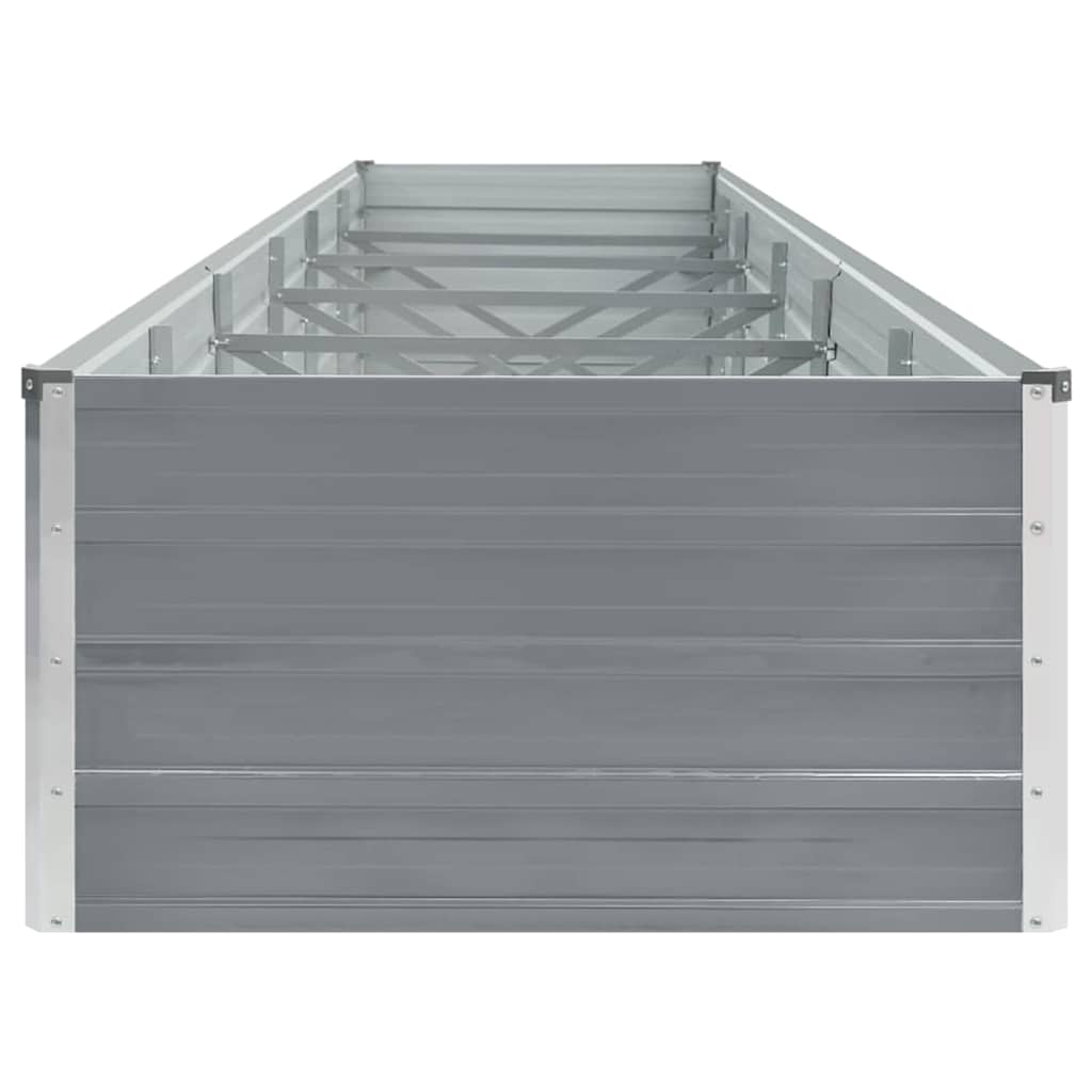 47064 vidaXL Garden Raised Bed Galvanised Steel 480x80x45 cm Grey
