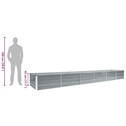 Garden Raised Bed Galvanised Steel 480x80x45 cm Grey