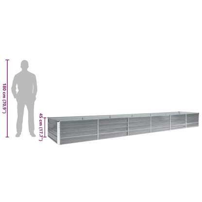 47064 vidaXL Garden Raised Bed Galvanised Steel 480x80x45 cm Grey