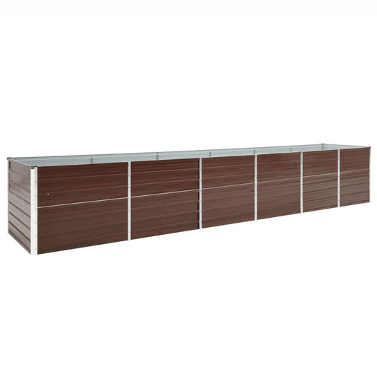 Raised Bed | Brown | Galvanised Steel | 480x80x77 cm | Durable | Planter