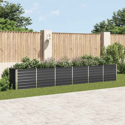 Garden Raised Bed Galvanised Steel 480x80x77 cm Anthracite