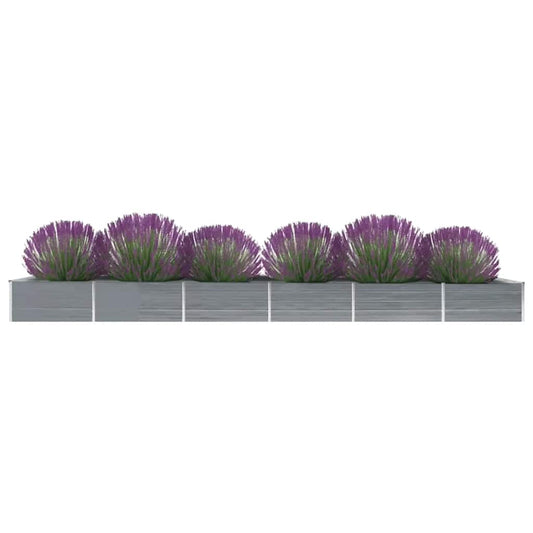 Raised Bed | Grey | Galvanised Steel | 600x80x45cm | Durable | Raised Bed