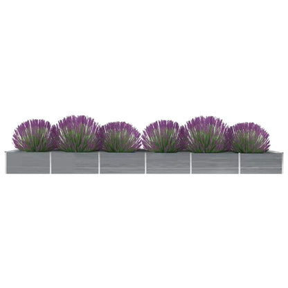 47072 vidaXL Garden Raised Bed Galvanised Steel 600x80x45 cm Grey