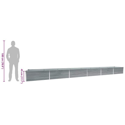 47072 vidaXL Garden Raised Bed Galvanised Steel 600x80x45 cm Grey