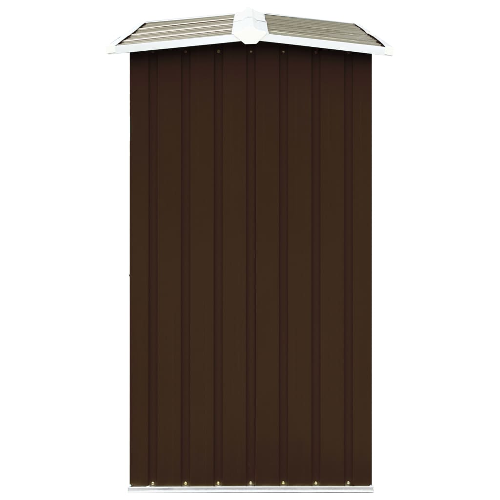 Log Storage Shed Galvanised Steel 172x91x154 cm Brown
