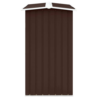 47081 vidaXL Log Storage Shed Galvanised Steel 172x91x154 cm Brown