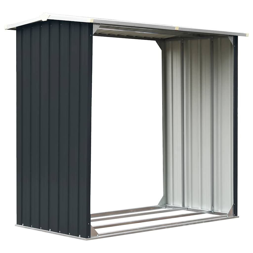 Log Storage Shed Galvanised Steel 172x91x154 cm Anthracite