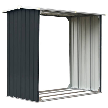 Log Storage Shed Galvanised Steel 172x91x154 cm Anthracite