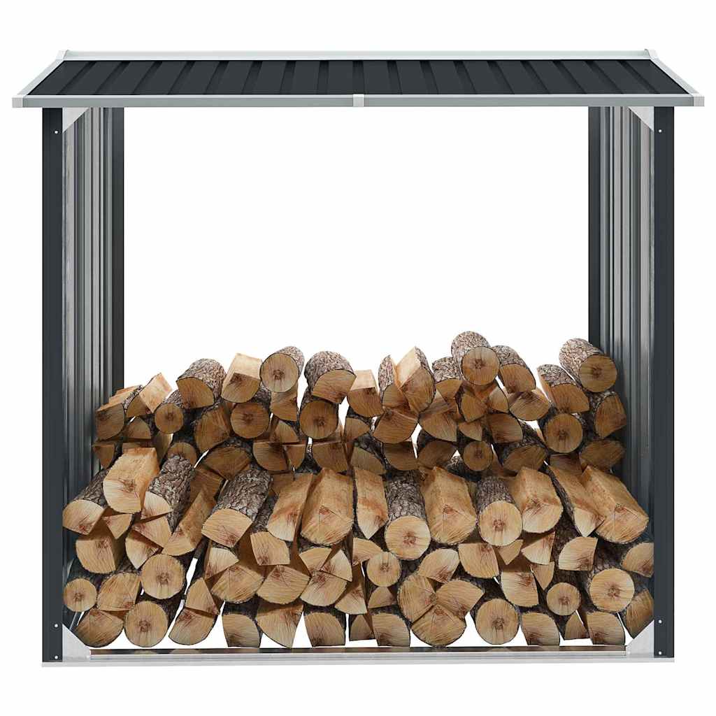 Log Storage Shed Galvanised Steel 172x91x154 cm Anthracite
