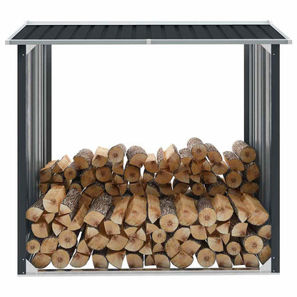 Log Storage Shed Galvanised Steel 172x91x154 cm Anthracite