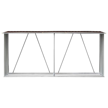 Garden Log Storage Shed Galvanised Steel 330x84x152 cm Brown