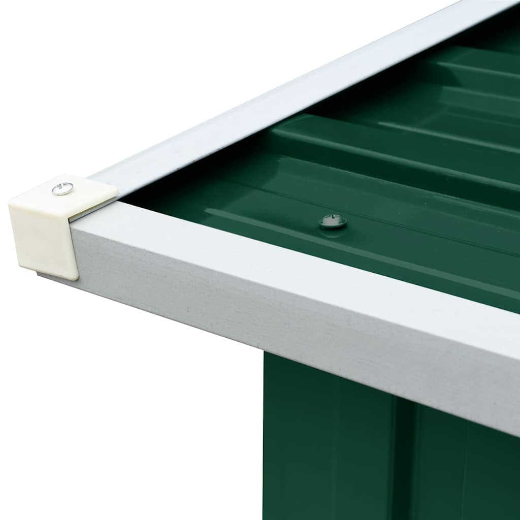 Garden Log Storage Shed Galvanised Steel 330x92x153 cm Green