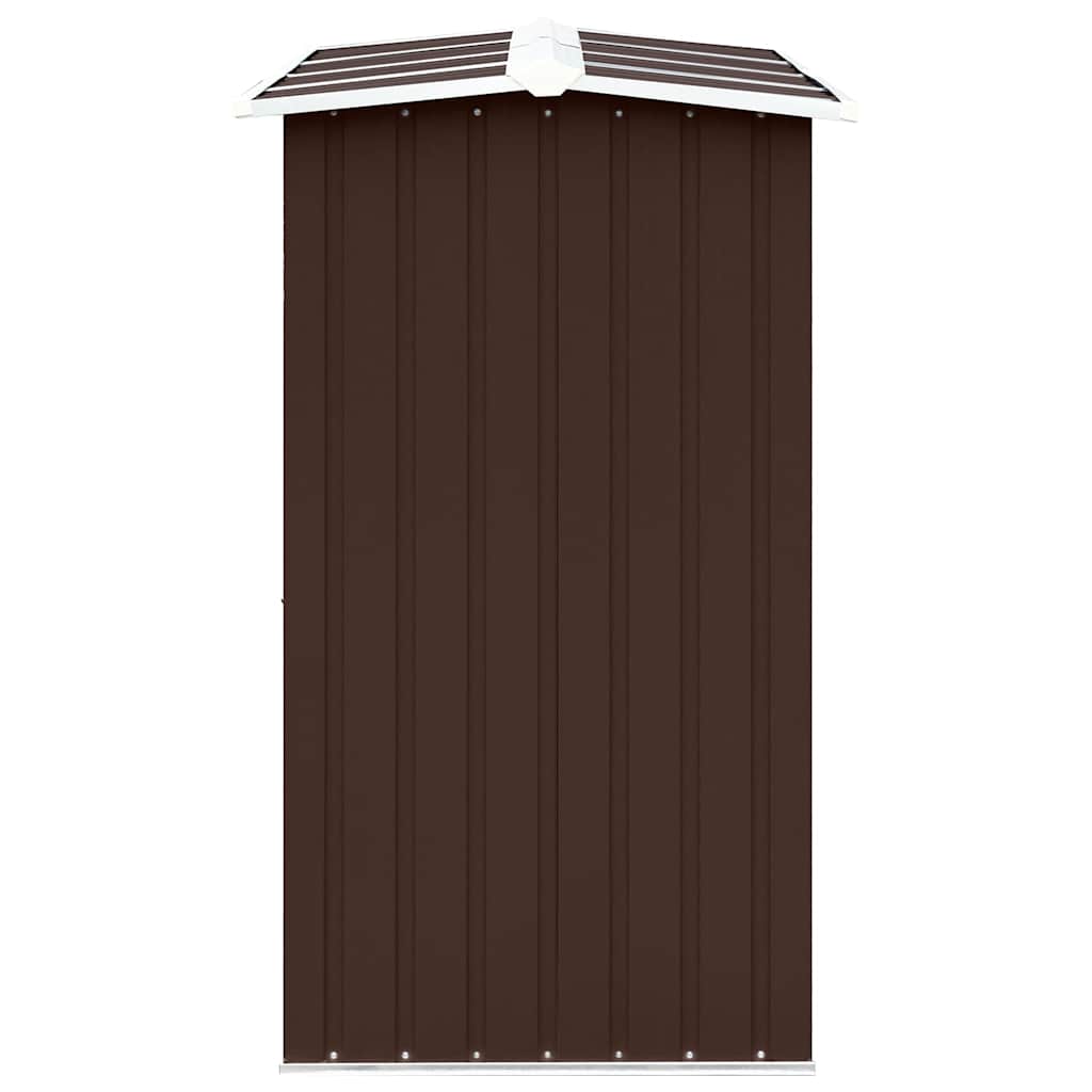 47087 vidaXL Garden Log Storage Shed Galvanised Steel 330x92x153 cm Brown