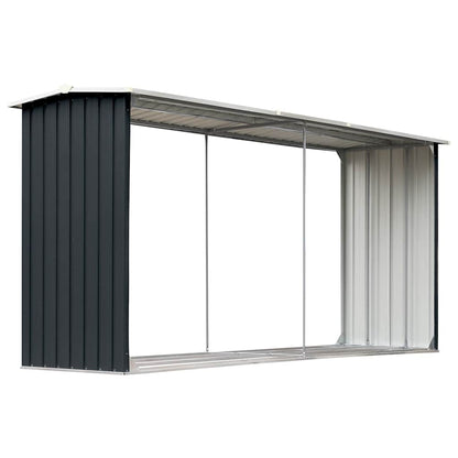 Garden Log Storage Shed 330x92x153 cm Anthracite
