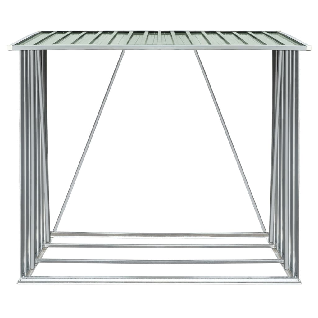Garden Log Storage Shed Galvanised Steel 163x83x154 cm Green